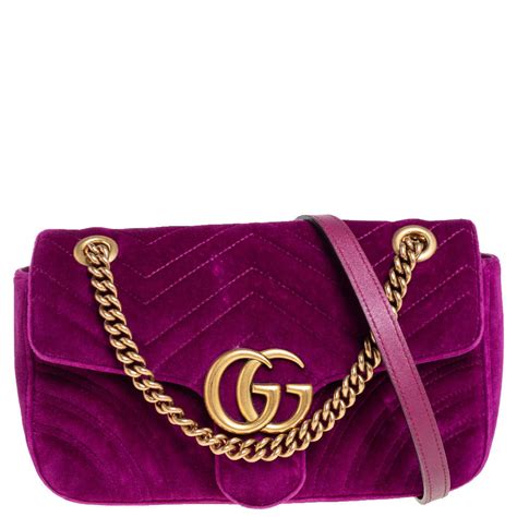 gucci magenta velvet bag